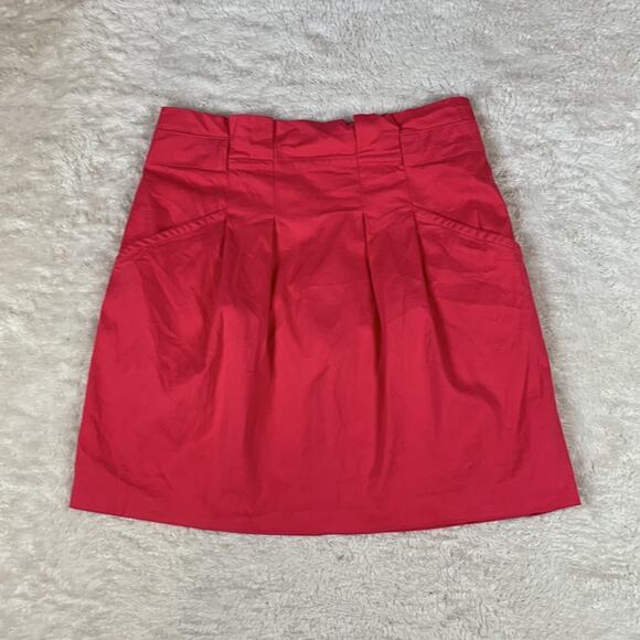 Bcbg MaxAzaria geranium pink ruffle waist mini skirt, 8 - Picture 3 of 9